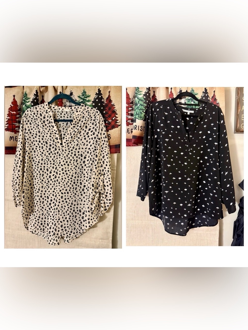 Set of 2 XXL Patterned Silky Blouses, Daniel Rainn & LUSH, 3/4 Sleeve, Stitchfix
